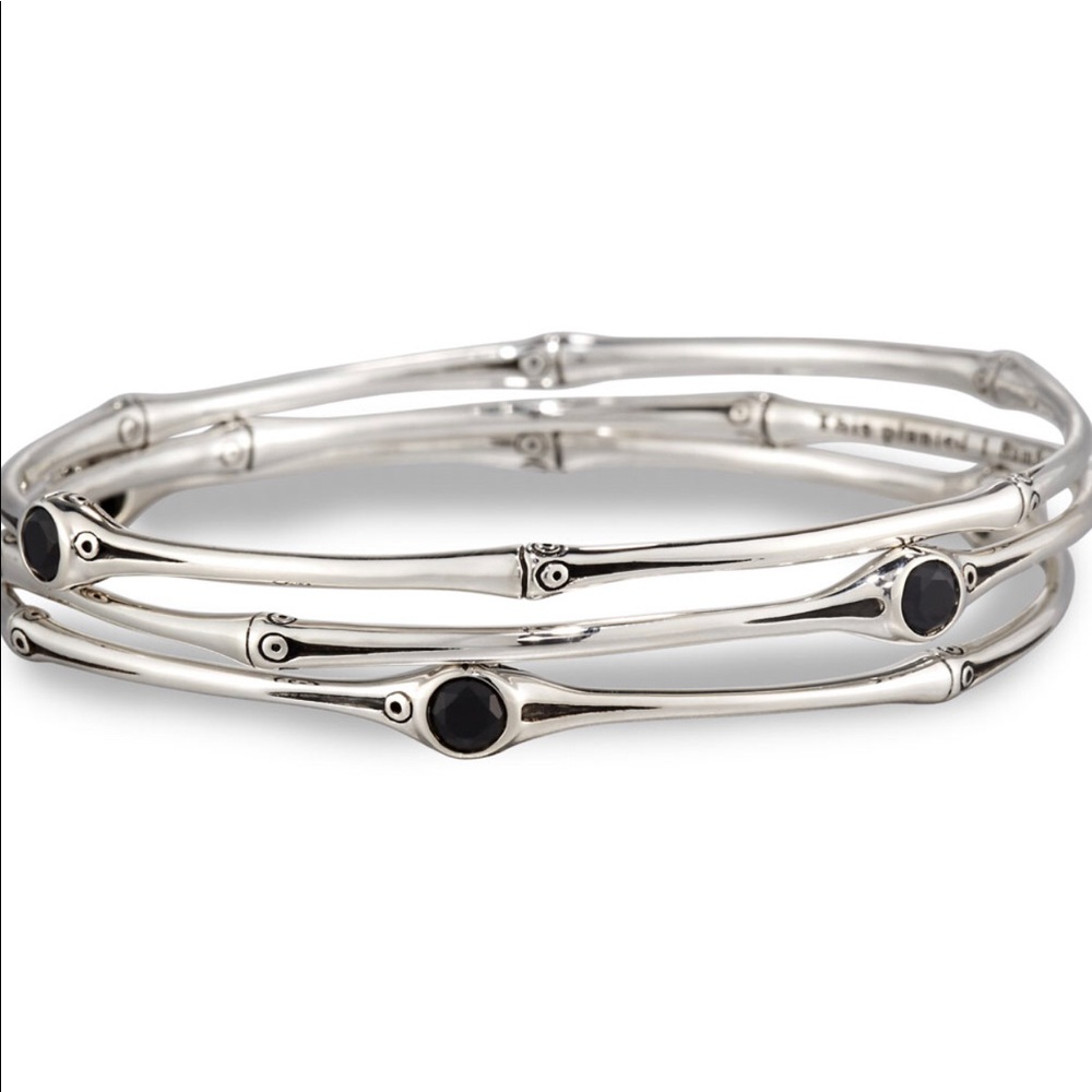 John Hardy Chalcedony & Silver bangle set